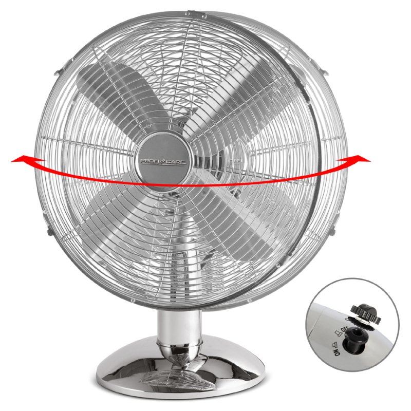 PROFI CARE tafelventilator PC-VL 3063, oscillerend, zilver, 300 mm